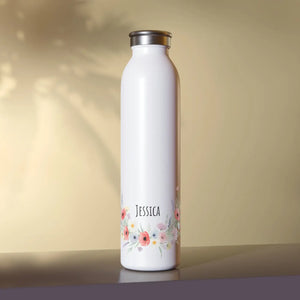 Personalized Floral Stainless Steel Bottle - Dipaliz - Water Bottles