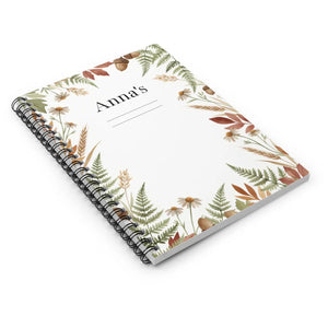 Personalized Floral Spiral Notebook Autumn Woodland Dipaliz - Journals