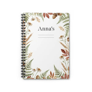 Personalized Floral Spiral Notebook Autumn Woodland Dipaliz - Journals