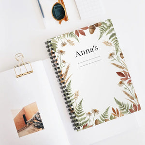 Personalized Floral Spiral Notebook Autumn Woodland Dipaliz - Journals