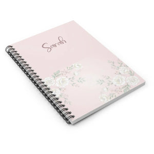 Personalized Floral Spiral Notebook - Soft Pink Roses - Dipaliz - Journals