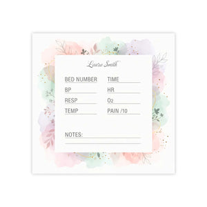 Personalized Floral Vital Signs Sticky Notes - Dipaliz