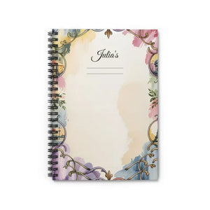 Personalized Floral Watercolor Spiral Notebook - Custom Ruled Journal - Dipaliz - one Size - Paper Products