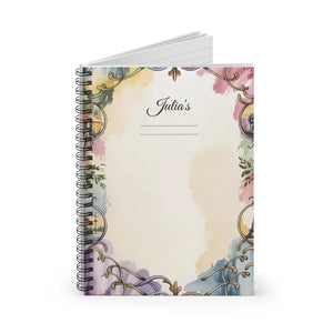 Personalized Floral Watercolor Spiral Notebook - Custom Ruled Journal - Dipaliz - one Size - Paper Products