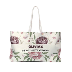 Personalized Floral Weekender Bag, ?Olivia’s Bachelorette Weekend’ Travel Tote - Handbags