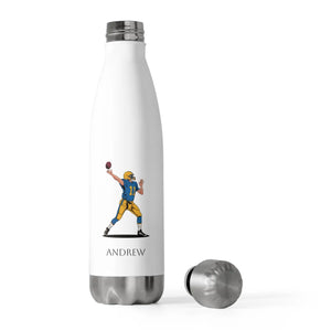 Personalized Football Player 20oz Stainless Steel - Dipaliz - Water Bottles
