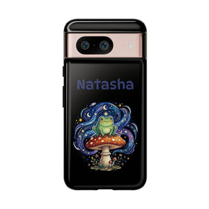 Mossy green frog detail with a pale throat on the DipaliZ phone case
