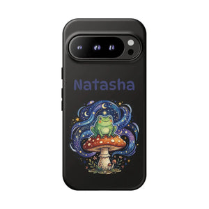 Camera and button cut-outs on the DipaliZ frog on mushroom case