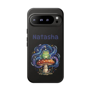 Two-layer tough phone case by DipaliZ with original frog and toadstool art