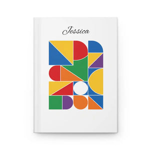 Personalized Geometric Hardcover Journal - Custom Colorful Notebook - Dipaliz - Paper Products