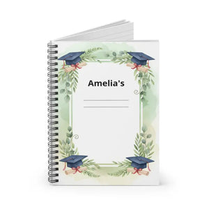 Personalized Graduation Notebook - Floral Cap Design - Dipaliz - one Size - Paper Products
