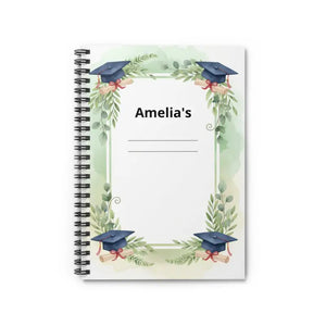 Personalized Graduation Notebook - Floral Cap Design - Dipaliz - one Size - Paper Products