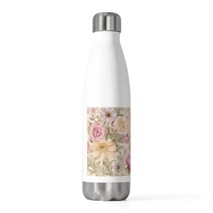 Personalized Insulated Bottle, Vintage Floral Roses 20oz Thermal Water - Bottles