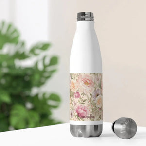 Personalized Insulated Bottle, Vintage Floral Roses 20oz Thermal Water - Bottles