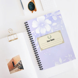 Personalized Lavender Floral Spiral Notebook - Dipaliz - Journals