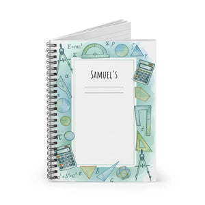 Personalized Math Spiral Notebook Watercolor School Gift Dipaliz - Journals