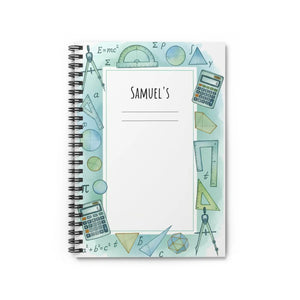 Personalized Math Spiral Notebook Watercolor School Gift Dipaliz - Journals