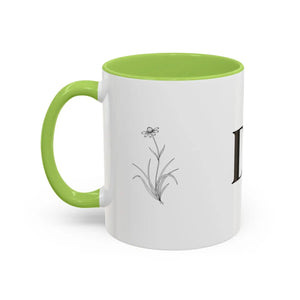 Personalized Monogram Accent Coffee Mug - Elegant Initials with Minimal Floral (11/15 Oz) - Mugs