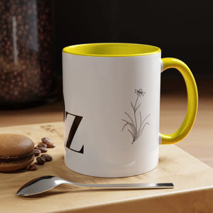 Personalized Monogram Accent Coffee Mug - Elegant Initials with Minimal Floral (11/15 Oz) - Mugs