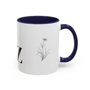Personalized Monogram Accent Coffee Mug - Elegant Initials with Minimal Floral (11/15 Oz) - Mugs