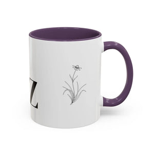 Personalized Monogram Accent Coffee Mug - Elegant Initials with Minimal Floral (11/15 Oz) - Mugs