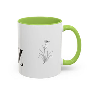 Personalized Monogram Accent Coffee Mug - Elegant Initials with Minimal Floral (11/15 Oz) - Mugs