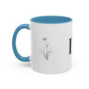 Personalized Monogram Accent Coffee Mug - Elegant Initials with Minimal Floral (11/15 Oz) - Mugs