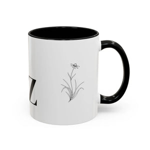 Personalized Monogram Accent Coffee Mug - Elegant Initials with Minimal Floral (11/15 Oz) - Mugs
