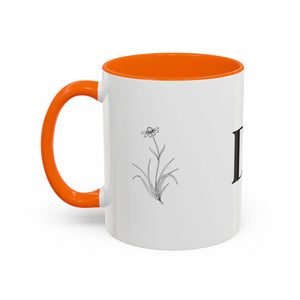 Personalized Monogram Accent Coffee Mug - Elegant Initials with Minimal Floral (11/15 Oz) - Mugs