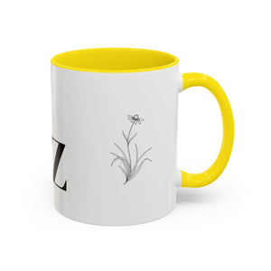 Personalized Monogram Accent Coffee Mug - Elegant Initials with Minimal Floral (11/15 Oz) - Mugs