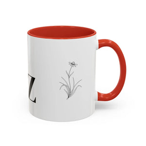 Personalized Monogram Accent Coffee Mug - Elegant Initials with Minimal Floral (11/15 Oz) - Mugs