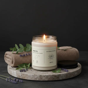Custom Pisces Scented Soy Candle – 9oz - Dipaliz - Candles