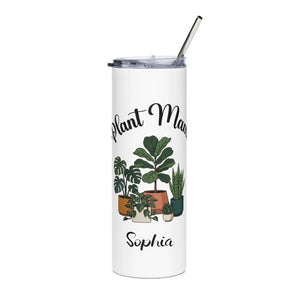 Personalized Plant Mama Tumbler 20oz | Custom Name Lover Gift | Stainless Steel - Tumblers