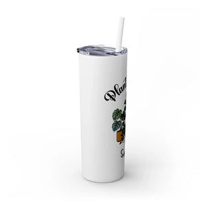 Personalized Plant Mama Tumbler 20oz | Custom Name Lover Gift | Insulated Skinny Travel Cup with Straw - Tumblers