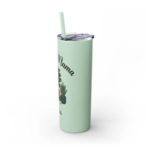 Personalized Plant Mama Tumbler 20oz | Custom Name Lover Gift | Insulated Skinny Travel Cup with Straw - Tumblers