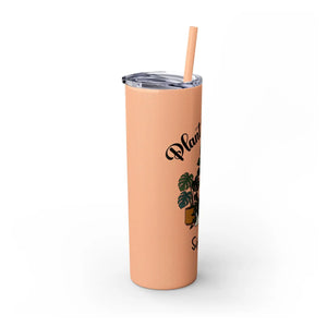 Personalized Plant Mama Tumbler 20oz | Custom Name Lover Gift | Insulated Skinny Travel Cup with Straw - Tumblers