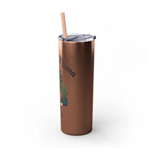 Personalized Plant Mama Tumbler 20oz | Custom Name Lover Gift | Insulated Skinny Travel Cup with Straw - Tumblers