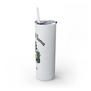 Personalized Plant Mama Tumbler 20oz | Custom Name Lover Gift | Insulated Skinny Travel Cup with Straw - Tumblers