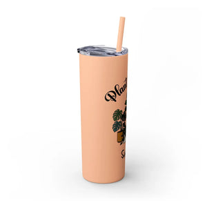 Personalized Plant Mama Tumbler 20oz | Custom Name Lover Gift | Insulated Skinny Travel Cup with Straw - Tumblers
