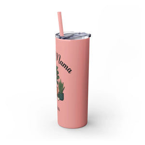Personalized Plant Mama Tumbler 20oz | Custom Name Lover Gift | Insulated Skinny Travel Cup with Straw - Tumblers