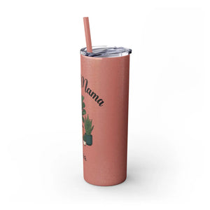Personalized Plant Mama Tumbler 20oz | Custom Name Lover Gift | Insulated Skinny Travel Cup with Straw - Tumblers