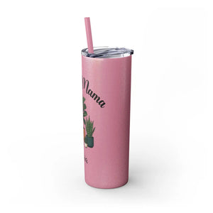 Personalized Plant Mama Tumbler 20oz | Custom Name Lover Gift | Insulated Skinny Travel Cup with Straw - Tumblers