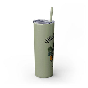 Personalized Plant Mama Tumbler 20oz | Custom Name Lover Gift | Insulated Skinny Travel Cup with Straw - Tumblers