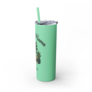 Personalized Plant Mama Tumbler 20oz | Custom Name Lover Gift | Insulated Skinny Travel Cup with Straw - Tumblers