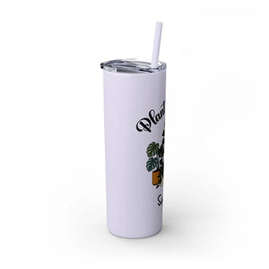 Personalized Plant Mama Tumbler 20oz | Custom Name Lover Gift | Insulated Skinny Travel Cup with Straw - Tumblers