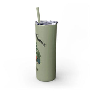 Personalized Plant Mama Tumbler 20oz | Custom Name Lover Gift | Insulated Skinny Travel Cup with Straw - Tumblers