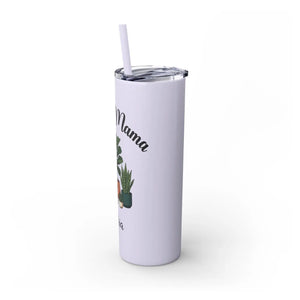 Personalized Plant Mama Tumbler 20oz | Custom Name Lover Gift | Insulated Skinny Travel Cup with Straw - Tumblers