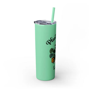 Personalized Plant Mama Tumbler 20oz | Custom Name Lover Gift | Insulated Skinny Travel Cup with Straw - Tumblers