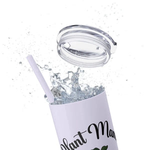 Personalized Plant Mama Tumbler 20oz | Custom Name Lover Gift | Insulated Skinny Travel Cup with Straw - Tumblers