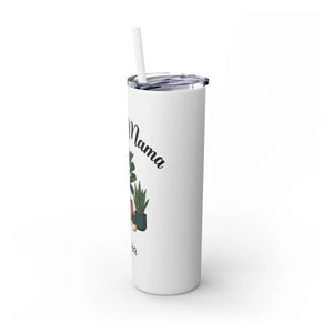 Personalized Plant Mama Tumbler 20oz | Custom Name Lover Gift | Insulated Skinny Travel Cup with Straw - Tumblers